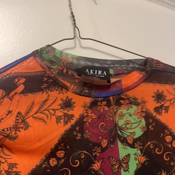 Akira Mesh Long-Sleeve Patterned Bodysuit - Picture 3 of 5